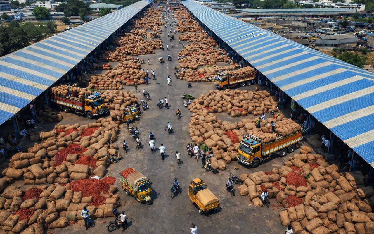 Procurement from Guntur Chilli Market Yard